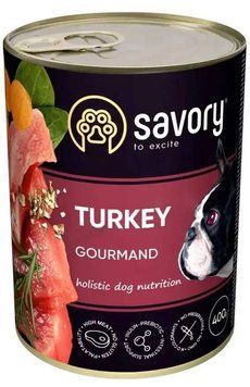 Savory вологий корм для собак всіх порід з індичкою-400 г 73761 фото
