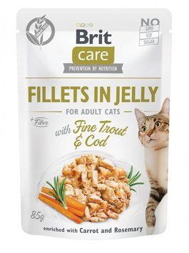Brit Care Cat pouch треска и форель в желе беззерновой влажный корм для котов 85 г Суспензия для инъекций Мегасил КЛА, 100 мл 70542 фото