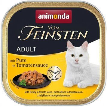 Animonda Vom Feinsten Adult вологий корм з індичкою в томатному соусі для кішок 100 г 77382 фото