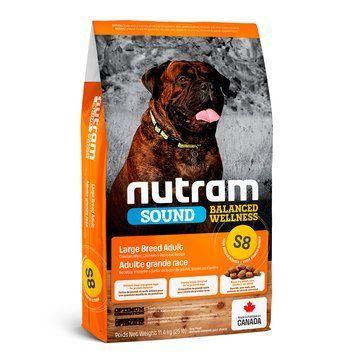 Nutram S8 Large Breed Adult Сухий корм я дорослих собак великих порід з куркою та вівсянкою 20 кг S8_NUTRAM Sound BW Холістик для дор собак вел. порiд; з куркою та вівсянкою, 20кг 77629 фото