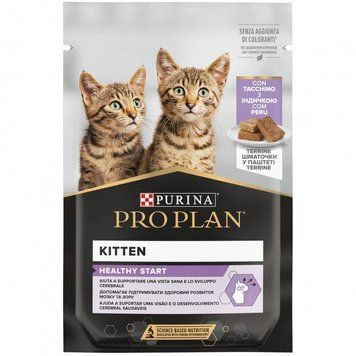 Purina Pro Plan Kitten Healthy Start кусочки в паштете с индейкой для котят 75 г Раствор для инъекций Фортана 10%, 100 мл 77653 фото