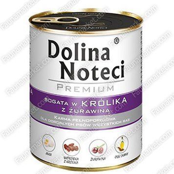 Dolina Noteci Premium вологий корм для собак Кролик з журавлиною-800г 31406 фото