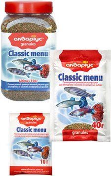 Classic menu Аквариус гранулы для молодняка рыб 1 шт 43798 фото