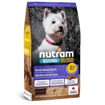 NUTRAM S7 Small Breed Adult Сухий корм для собак дрібних порід, курка та коричневий рис, 2 кг S7_NUTRAM Sound BW Холістик для дор собак дрiб. порiд; з куркою та корич. рисом, 2кг 77639 фото