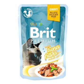 Brit Premium Cat pouch влажный корм для кошек филе тунца в соусе 14см 35361 фото