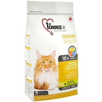 1st Choice Senior Сухий корм для літніх або малоактивних котів 5,44 кг 77924 фото