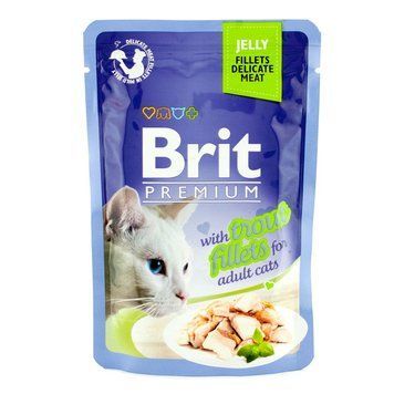 Brit Premium Cat pouch влажный корм для котов филе форели в желе 35360 фото
