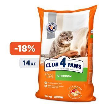Акція Club 4 paws (Полуб 4 лапи) Корм для котів з куркою 14 кг 72693 фото