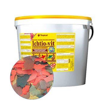 Корм Tropical Ichtio Vit для рыб в виде хлопьев ведро. 2 кг (-18%) 45456 фото