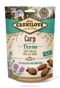 Ласощі Carnilove Dog Soft Snack для собак з карпом і чебрецем 200 г 73737 фото
