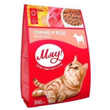 Мяу З м'ясом - сухий корм для кішок 900г 38163 фото