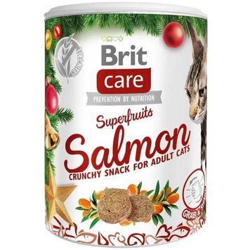 Brit Care Cat Superfruits рождественские лакомства с лососем и облепихой для кошек 100 г 6 см 77752 фото