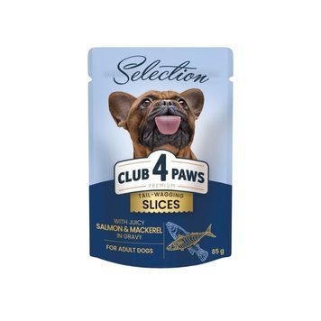Акція Club 4 Paws Plus Selection вологий корм для собак малих порід з лососем і макреллю в соусі 85 г 75093 фото