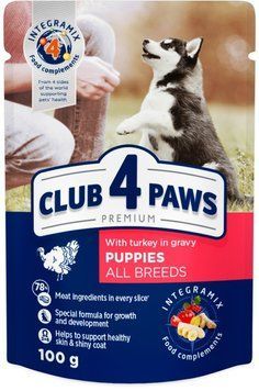 Акція-12,5% Club 4 Paws вологий корм з індичкою в соусі 100 г 82023 фото