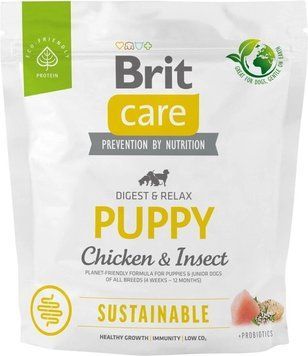 Brit Care Dog Sustainable Puppy Сухий корм для цуценят з куркою та комахами 1 кг 74294 фото