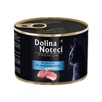 Консерва для кішок Dolina Noteci Premium Cat м'ясні шматочки з ягням у соусі 185 г 56424 фото