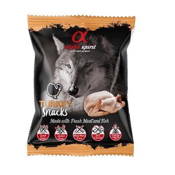 Alpha Spirit DOG Snacks Turkey, индейка, полувлажное лакомство кубики х24 50г 300 мл 21*12*7см 78308 фото