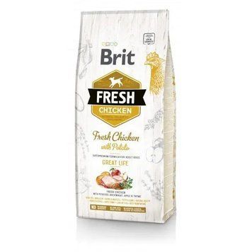 Brit Fresh Chicken Potato Adult з куркою та картоплею сухий корм для дорослих собак усіх порід 12 кг 76968 фото