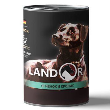Landor консерва для літніх собак ягня з кроликом 400 г 539091 62695 фото