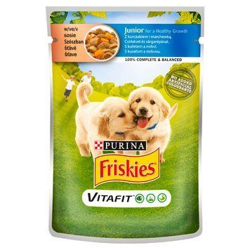 Friskies консерви для цуценят з куркою і морквою в підливі 100г Пауч 800861 64994 фото