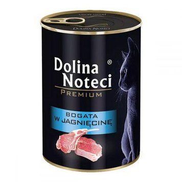 Консерва для кішок Dolina Noteci Premium Cat м'ясні шматочки з ягням у соусі 400 г 56428 фото
