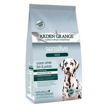 Arden Grange Sensitive Adult Fresh White Fish & Potato Беззерновой корм для собак с белой рыбой и картофелем Коричнево-желтый 39124 фото