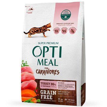 Optimeal для дорослих кішок з індичкою та овочами 650г 40658 фото