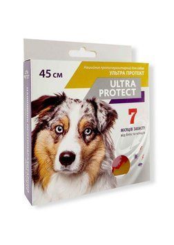 Ошейник Ultra Protect от блох и клещей для собак средних пород 45 см красный 32725 фото