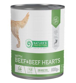 Nature's Protection Beef and Beef Hearts яловичина і яловиче серце Беззерновой вологий корм для дорослих собак 800 g 78544 фото