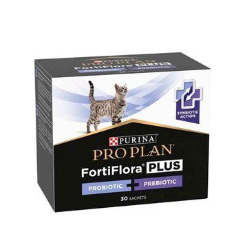 Акция! Pro Plan Veterinary Diets FortiFlora Plus Кормовая добавка для поддержки микрофлоры кишечника у котов и котят, 30x1,5 г 200 г (весовка) 80987 фото