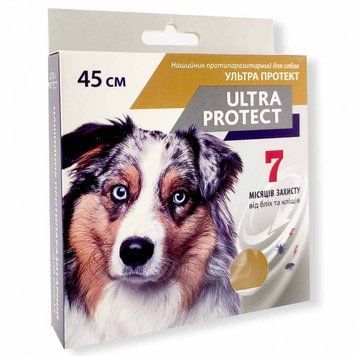 Нашийник Ultra Protect від бліх та кліщів для собак середніх порід 45 см білий 32564 фото
