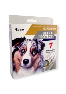Нашийник Ultra Protect від бліх та кліщів для собак середніх порід 45 см синій 32710 фото