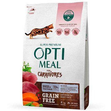 Optimeal для дорослих кішок з качкою і овочами 650г 40663 фото