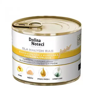 Dolina Noteci Premium Junior вологий корм для молодих собак з курячими шлунками і печінкою теляти 185г-185г 28301 фото
