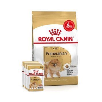АКЦІЯ Royal Canin Pomeranian Adult корм для дорослих собак породи померанський шпіц 1,5 кг + 4 паучі 78222 фото