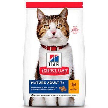 Hills Science Plan Mature Adult 7+ with Chicken Сухий корм для котів старше 7 років з куркою 300 г 18803 фото