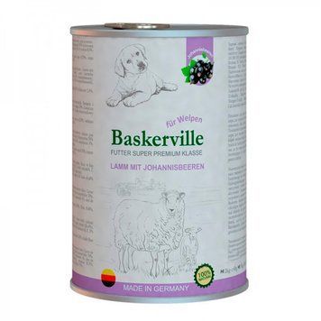 Baskerville консерви (вологий корм) для цуценят ягня і смородина-800г 41134 фото