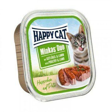 Happy Cat Duo Geflugel Lamm Влажный корм для кошек - паштет в соусе с птицей и ягненком, 100 г 16 мг - 1 табл 67931 фото