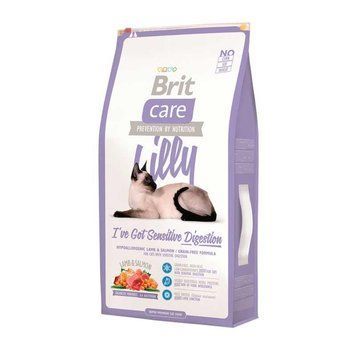 Brit Care Cat Lilly I have Sensitive Digestion Беззерновой корм для кошек с чувствительным пищеварением с ягненком и лососем Оливковый 30299 фото
