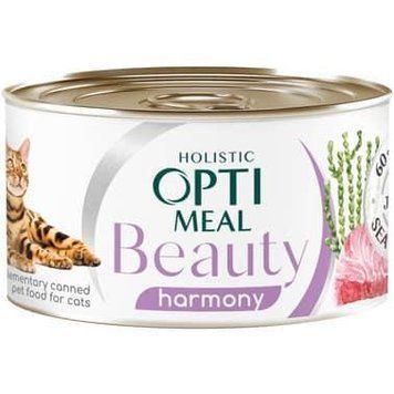 Optimeal Beauty Harmony для кішок смугастий тунець у желе з морськими водоростями 70 г 68890 фото