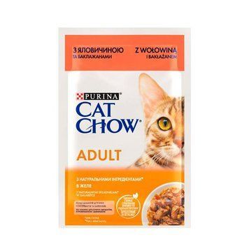 CAT CHOW з яловичиною і баклажанами 85г 39053 фото