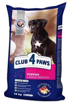 Акція CLUB 4 PAWS Сухий корм для цуценят великих порід з куркою 14кг (-15%) 74470 фото