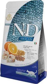 Farmina ND Low Grain Ocean Cod Orange Adult Cat Фарміна низькозерновий сухий корм із тріскою й апельсином для 80241 фото