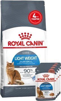 АКЦІЯ Royal Canin Light Weight Care сухий корм для кішок 1.5 кг + 4 паучі 78227 фото