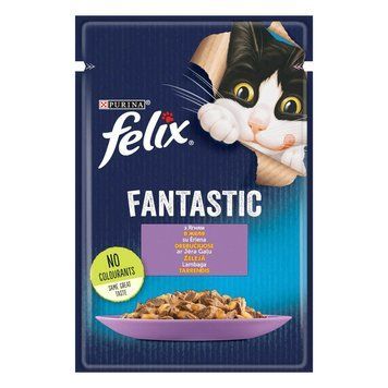 АКЦИЯ Felix Fantastic влажный корм с ягненком с ягненком 85 гр 12 кг 80865 фото