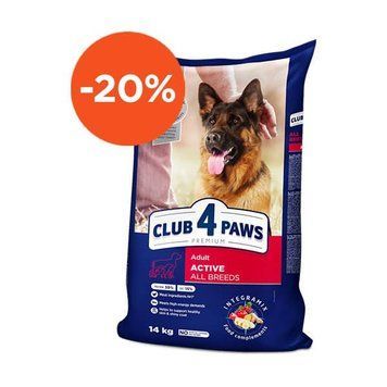 Club 4 paws (Клуб 4 лапы) PREMIUM Актив для активных собак 14кг Акция -20% 500г 65235 фото