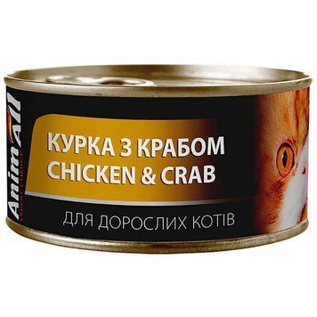 AnimAll з куркою і крабом вологий корм для дорослих кішок 85 г 80225 фото