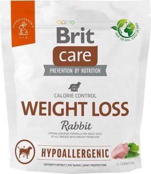 Brit Care Dog Hypoallergenic Weight Loss гіпоалергенний корм для собак із зайвою вагою із кроликом 1 кг 73806 фото