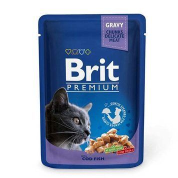 Brit Premium Cat pouch з тріскою 100г 100г 30583 фото