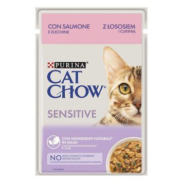 АКЦІЯ CAT CHOW Sensitive з лососем і цукіні вологий корм для кішок 85 г 80877 фото
